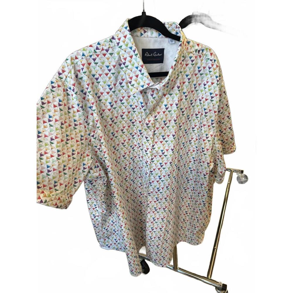 Robert Graham Men's Casual Shirt Size 3XL Multicolor Geometric Pattern